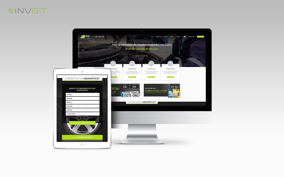 InvBit's tweet photo. La nueva web de @grupoGnG ya está online ⚡ Echa un vistazo a cómo ha quedado aquí 👉 https://t.co/jXtEyRuoiV #invbit #diseñoweb #desarrolloweb #talleresGnG https://t.co/SjLK39b7YK