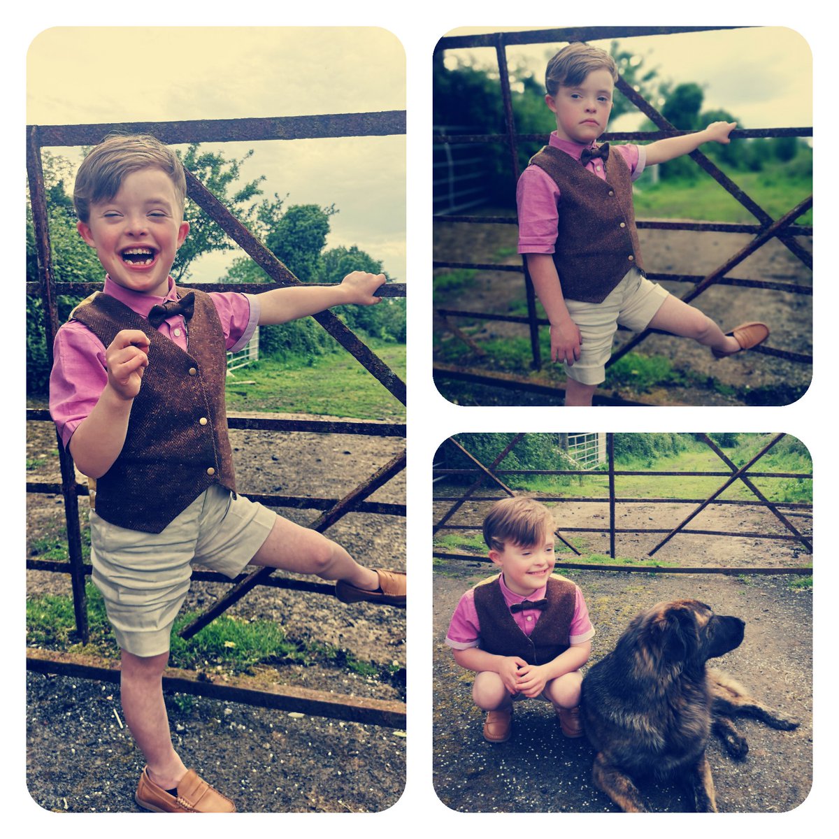 Finn, the best model ever! ❤️ Also happens to have Down Syndrome. He loves getting his photo taken and here he is on his First Communion looking very dapper in Donegal Tweed 🌟#wouldntchangeathing #DownSyndrome