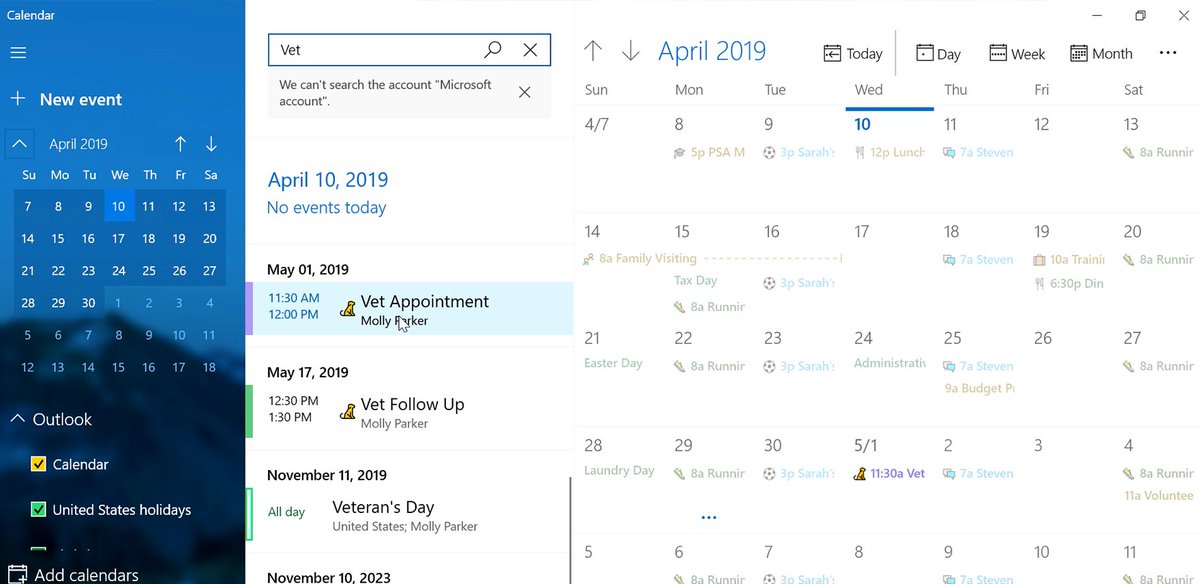 Microsoft_Saudi's tweet image. #WindowsTip: Look into your past and your future with the updated calendar search tool on #Windows10. Check it out here: msft.social/Y7fzVK