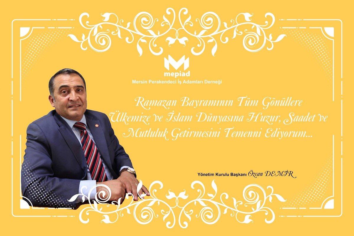 IsadamlarR's tweet photo. Ramazan Bayramı'nın Tüm Gönüllere Ülkemize ve İslam Dünyasına Huzur Saadet ve Mutluluk Getirmesini Temenni Ediyorum.
ÖZCAN DEMİR
MEPİAD Yön.Kur.Bşk. https://t.co/h7ZvrMpkZg