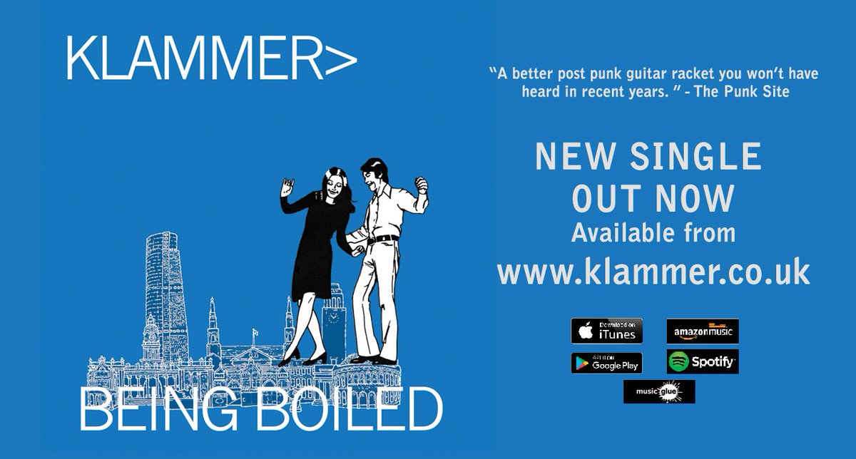 Out today! Klammer's new version of Being Boiled. 'A better post punk guitar racket you won’t have heard in recent years.' - The Punk Site Available from - klammer.co.uk/shop musicglue.com/klammerband/pr… Video at - youtube.com/watch?v=_-wF4X… #Klammer #TheHumanLeague #postpunk