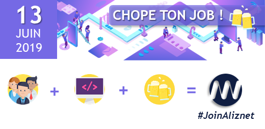 AlizNetGroup's tweet photo. 📢 [#CHOPETONJOB • 13 JUIN 2019]
Aliznet c’est LA boite de conseil avec des projets #eCommerce/#App/#MarketPlace dans le #Retail depuis près de 15 ans.
Mais pas que ! On forme sur les technos du moment dès les 3 mois d’intégration ! Rejoins l'aventure 👉 https://t.co/67FYEHe1Hy https://t.co/FbodDhpgjv