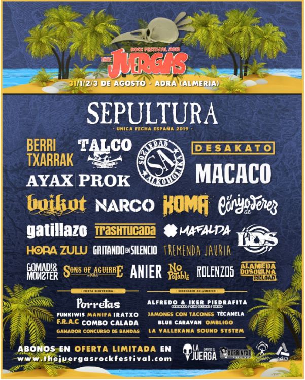 💃🏼¡SORTEO!💃🏼
Vamos a empezar #junio con un #SorteoJuerguista de #2packs de #bebida valorados en 50€🍻¿Quieres juerguista?😏Pues...
🌴#MeGusta, #retweet ¡y listo!
¡Hasta #lunes 10 de junio a las 23:59h!
.
🔥300 ABONOS A 49€ HASTA JUEVES 6🔥
#OFERTA⬇
thejuergasrockfestival.com