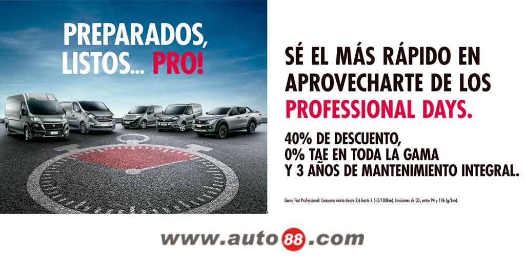 Auto88BCN's tweet photo. Descubre las ofertas de los Business Days. ÂĄDescuentos de hasta el 40% con un TAE del 0% y 3 aÃąos de mantenimiento integral incluido! ðŪðēðē
Desde el 01 hasta el 15 de Junio.
#fiat #fiatpro #fiatprofessional #gamapro https://t.co/YhdpEH3Ziz