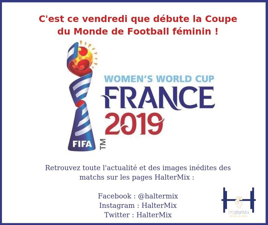 HalterMix's tweet image. La coupe du monde de football @FIFAWWC commence vendredi !! Toute l’équipe @HalterMix se mobilise pour vous faire vivre les temps fort des rencontres ! 🏃🏻‍♀️🏃🏽‍♀️⚽️
#FIFAWWC #DareToShine