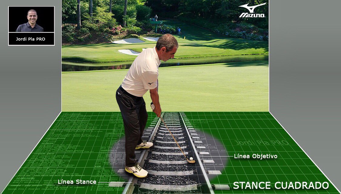 leccionesnugolf's tweet photo. Para una buena alineación al 🎯 piensa en los raíles del  🚂 
#golf #swingolf https://t.co/sYz9DBVldT