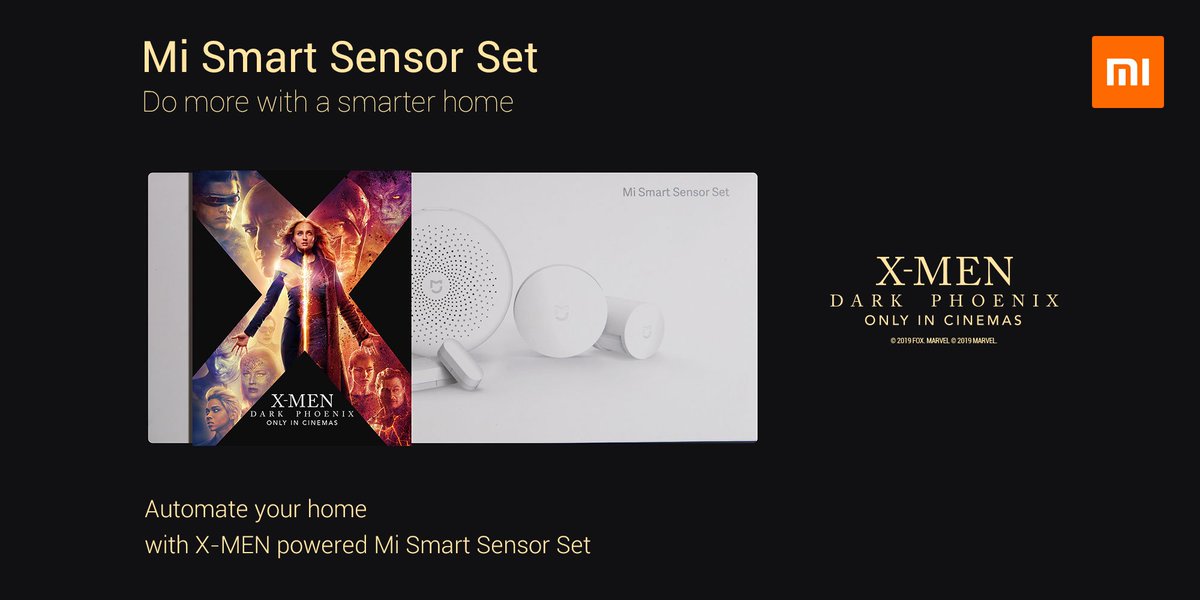 Xiaomi's tweet photo. Live smarter as X-MEN mutants. #MiSmartSensorSet provides you a simple solution to automate your home. #UnleashYourPower #XmenMovies #DarkPhoenix https://t.co/Rm4FbHcuf5