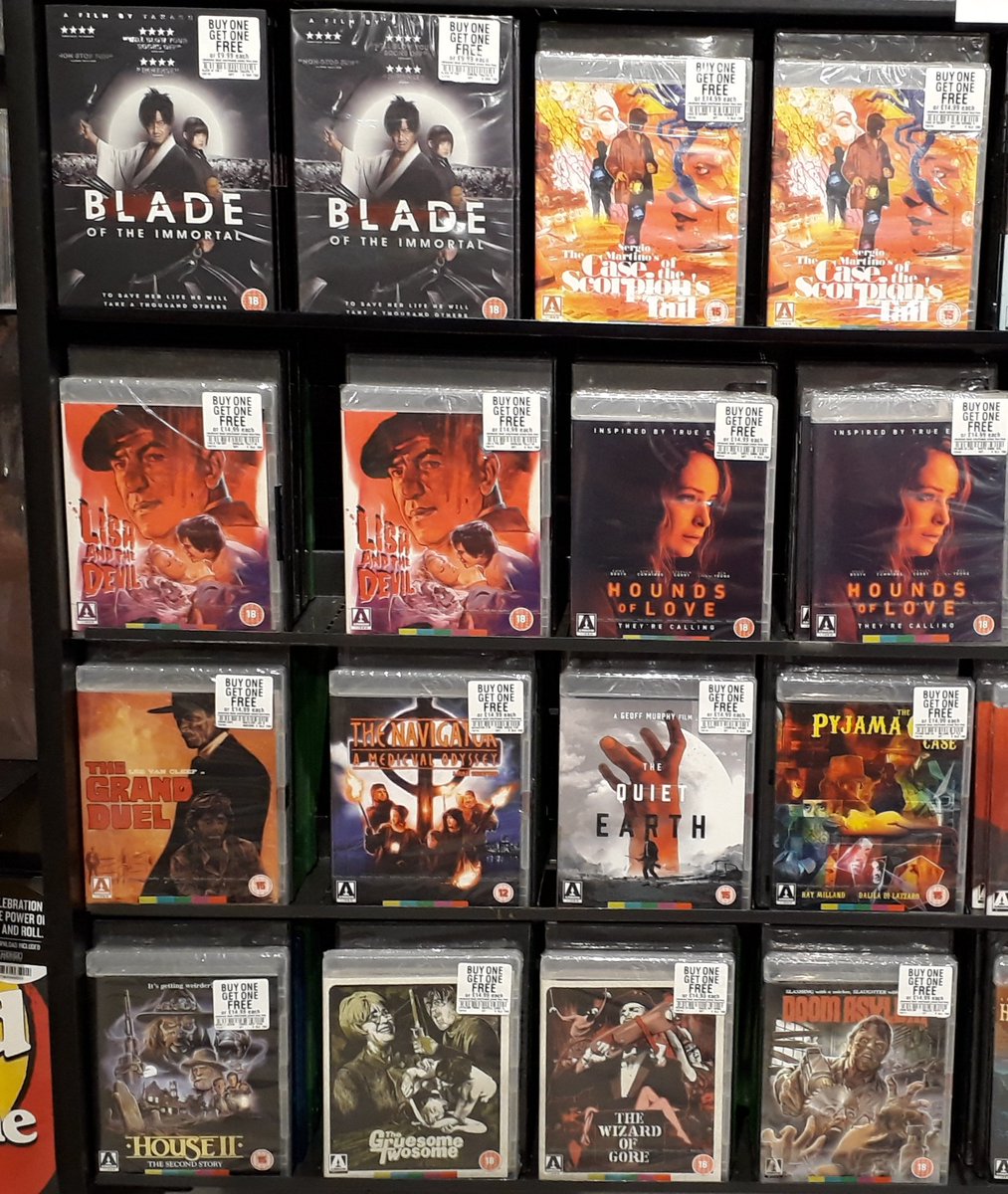 hmvIpswich's tweet photo. We've been busy little bees here at hmv Ipswich setting up some fab new offers. To kick start we've got a buy one get one free on selected @ArrowFilmsVideo titles including #MegaTimeSquad #Heathers #Phantasm #AndromedaStrain & more arriving tomorrow #ArrowBOGOF @Shop_Sailmakers https://t.co/rpAuljryjd