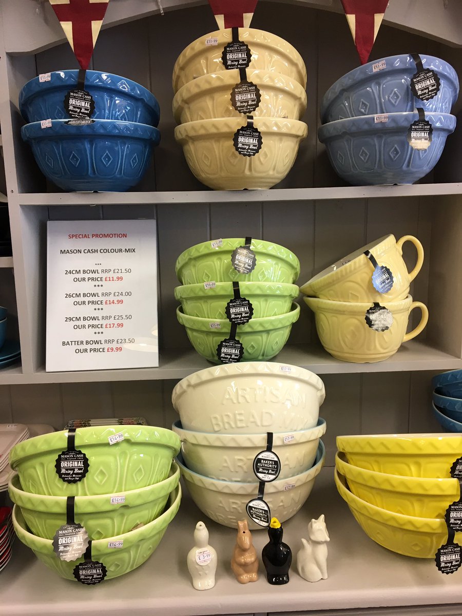 Looking for an iconic Mason Cash mixing bowl to brighten up your kitchen?  Grab yourself a bargain. Three sizes available at SPECIAL PROMOTION  prices. Be quick - when they’re gone - they’re gone 😊❤️ #masoncash <a href="/MasonCashUK/">Mason Cash</a> #mixingbowl #lancslife #independentlancashire #lytham
