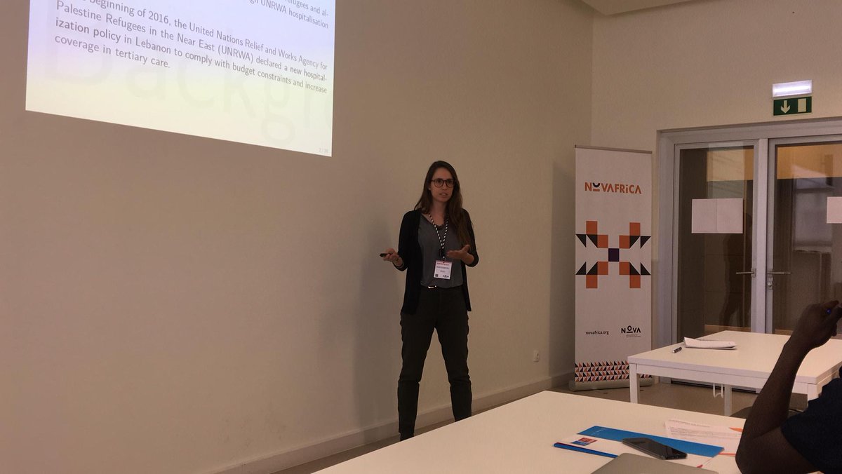 novafrica's tweet photo. #eventstudy by @sarav_almeida [@novasbe &amp; @CRPH_AUB] on the impact of introducing a cost-sharing policy in Hospitals in #Lebanon finds #hospitalization demand shift and changes in length of stay after the policy change. #NOVAFRICA19 https://t.co/1Epel7SG8T