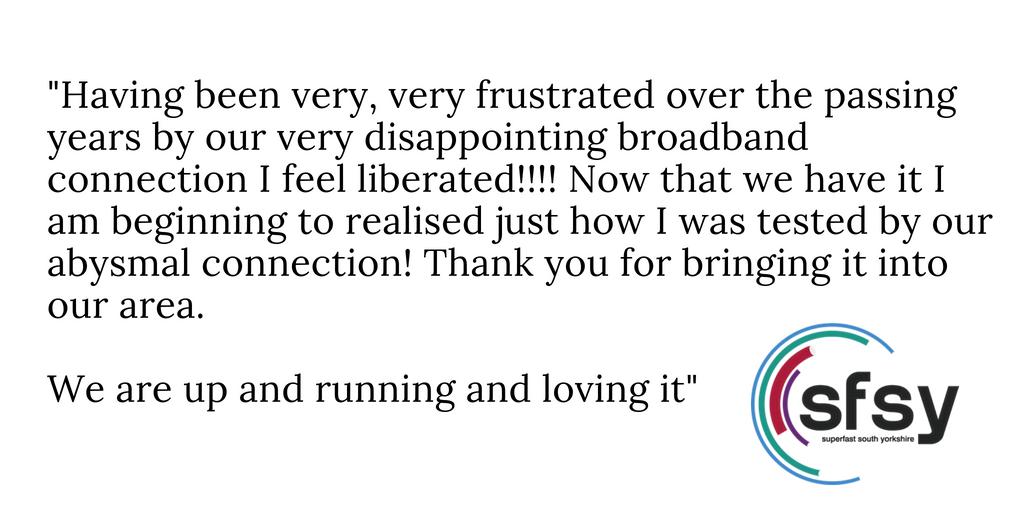 superfastSY's tweet image. There's nothing we love more than hearing feedback from happy residents! Here's what one resident in #Harthill had to say about their connection! 
Have you connected yet? bit.ly/2qMHkIB

#GoSuperfast #SouthYorkshire #FibreBroadband