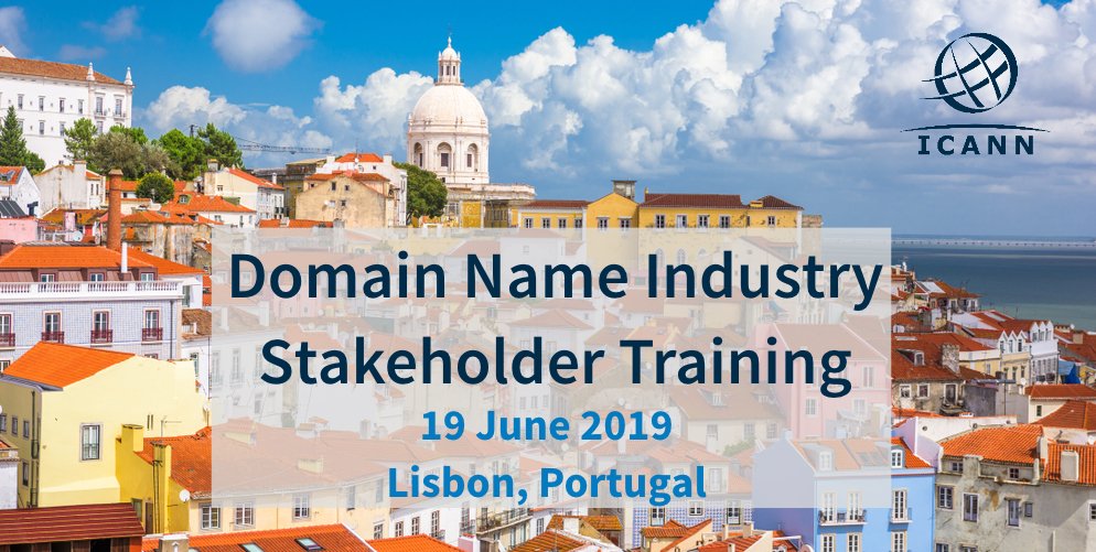 If you are involved in the #DNS industry, join us in #Lisbon, Portugal, at our training workshop for Domain Name Industry Stakeholders. Attendance is free, and space is limited. For the agenda and registration information >> go.icann.org/2JPlDlW #NamesCon <a href="/NamesCon/">NamesCon</a> #ICANN
