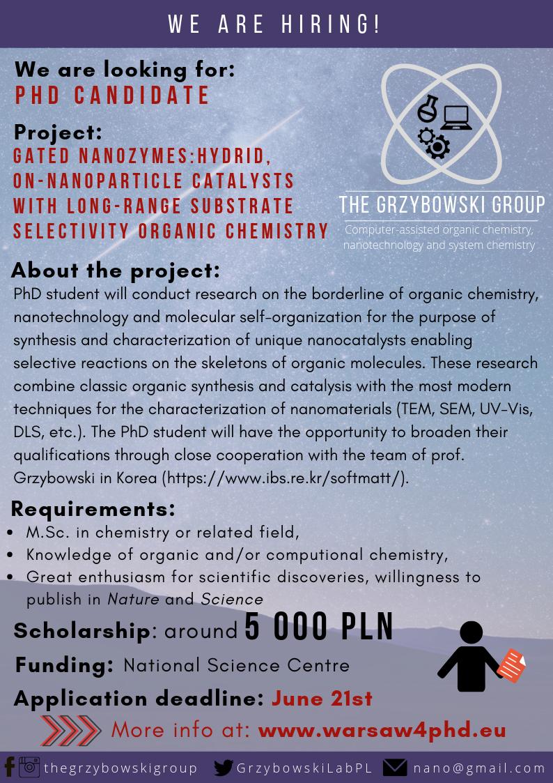 ➡️➡️ We are hiring!
 If you are interested in joining our team as a PhD Student - feel free to contact us! Recruitment starts tomorrow and ends June 21st.
See you in Warsaw!