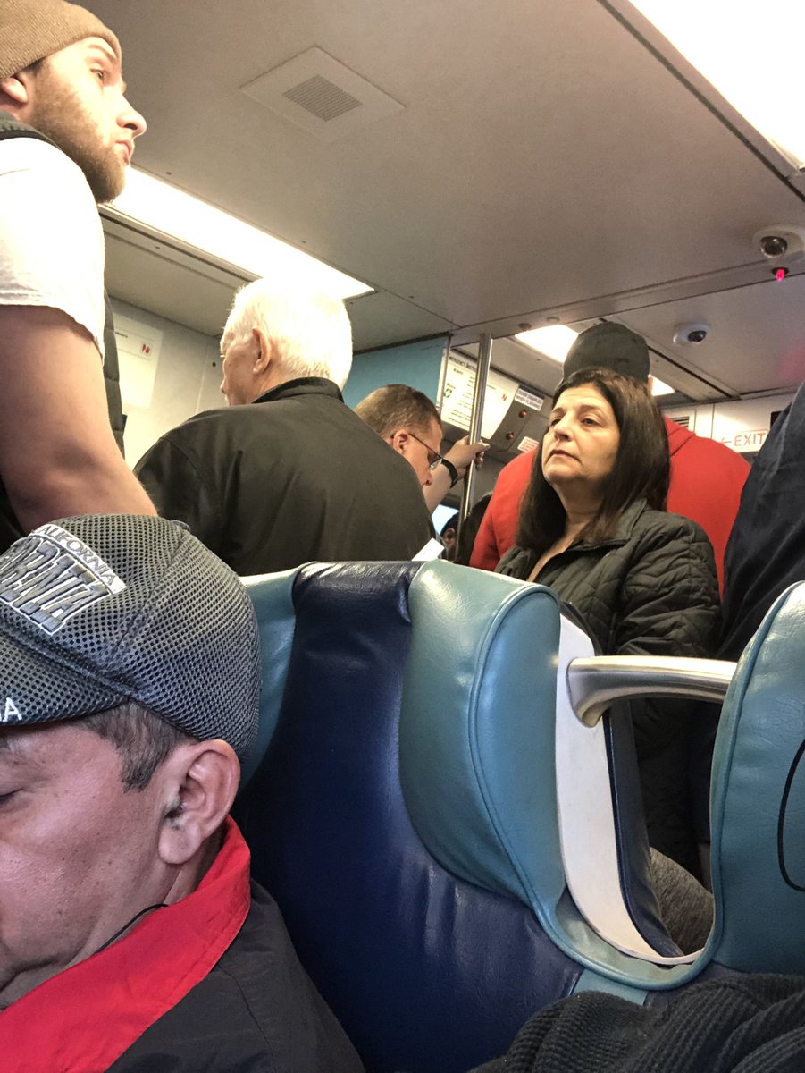 DonovanEllis27's tweet photo. Our jam packed train this morning due to cancellations and delays.  Fuck you @LIRR!  #LIRRisacriminalorganization https://t.co/oiGeFJtjGb