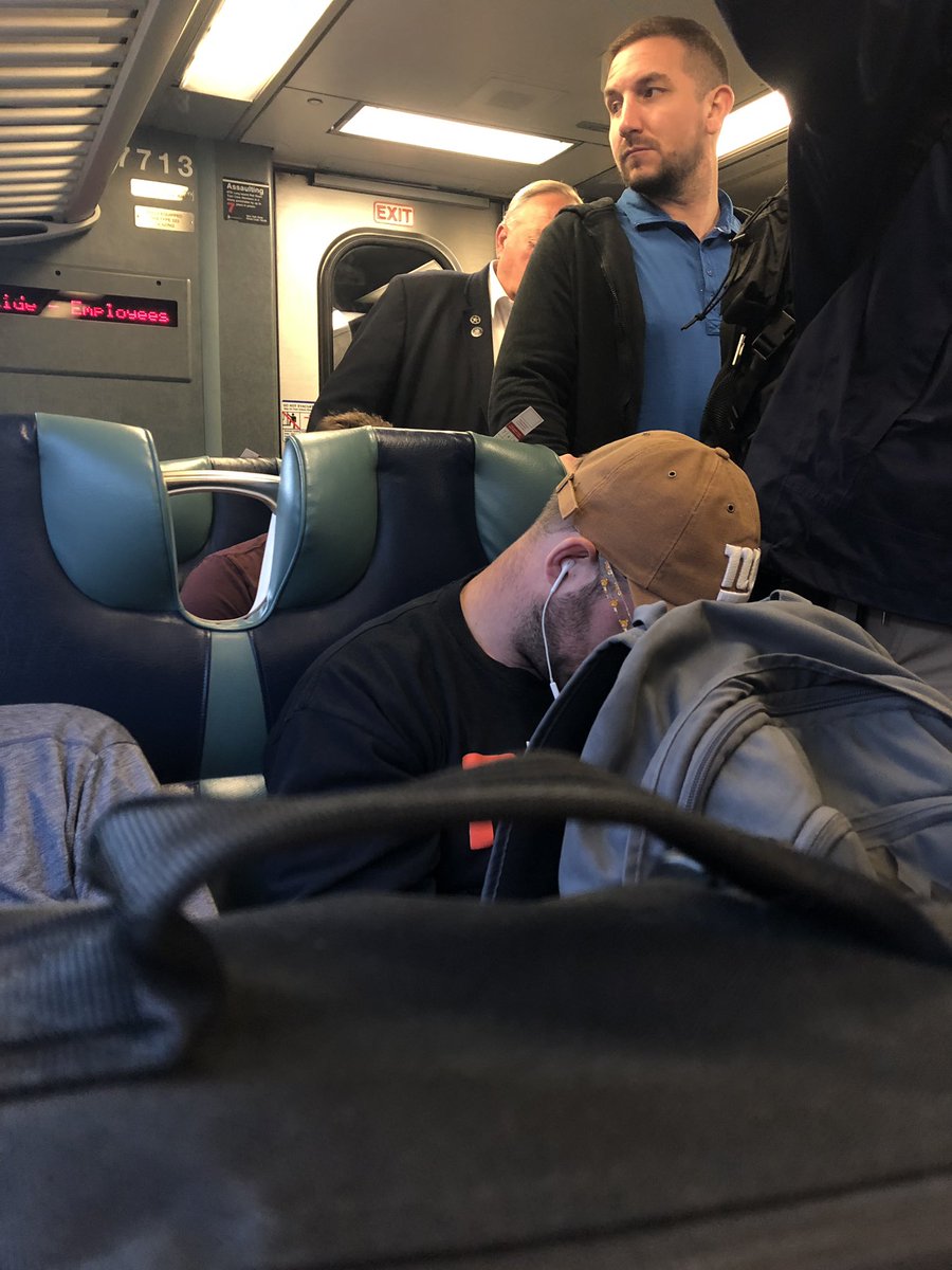 DonovanEllis27's tweet photo. Our jam packed train this morning due to cancellations and delays.  Fuck you @LIRR!  #LIRRisacriminalorganization https://t.co/oiGeFJtjGb