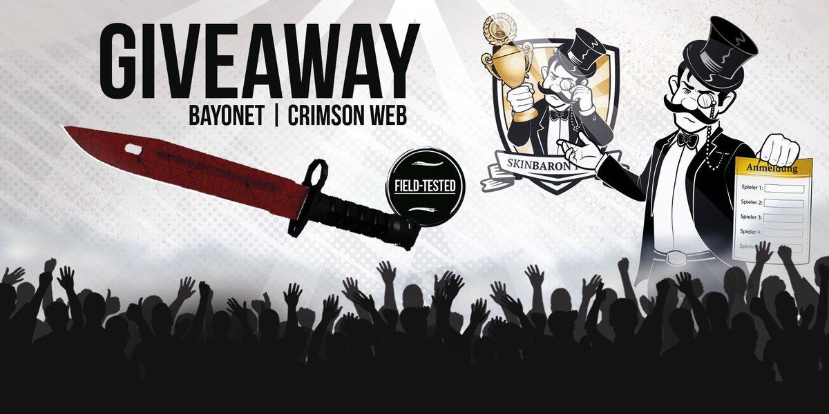 SkinBaron.de (@skinbaronde) on Twitter photo #Giveaway: Der Baron freut sich auf die neue Saison des @SkinBaronPokal 🏆 und verlost ein Bayonet | Crimson Web! Zur Teilnahme:
1⃣ <a href="/SkinBaronDE/">SkinBaron.de</a> und @SkinBaronPokal FOLGEN
2⃣ Beitrag RETWEETEN
Ihr wollt jede Woche tolle Preise gewinnen? Anmelden: skinbaronpokal.de #Giveaway: Der Baron freut sich auf die neue Saison des @SkinBaronPokal 🏆 und verlost ein Bayonet | Crimson Web! Zur Teilnahme:
1⃣ <a href="/SkinBaronDE/">SkinBaron.de</a> und @SkinBaronPokal FOLGEN
2⃣ Beitrag RETWEETEN
Ihr wollt jede Woche tolle Preise gewinnen? Anmelden: skinbaronpokal.de