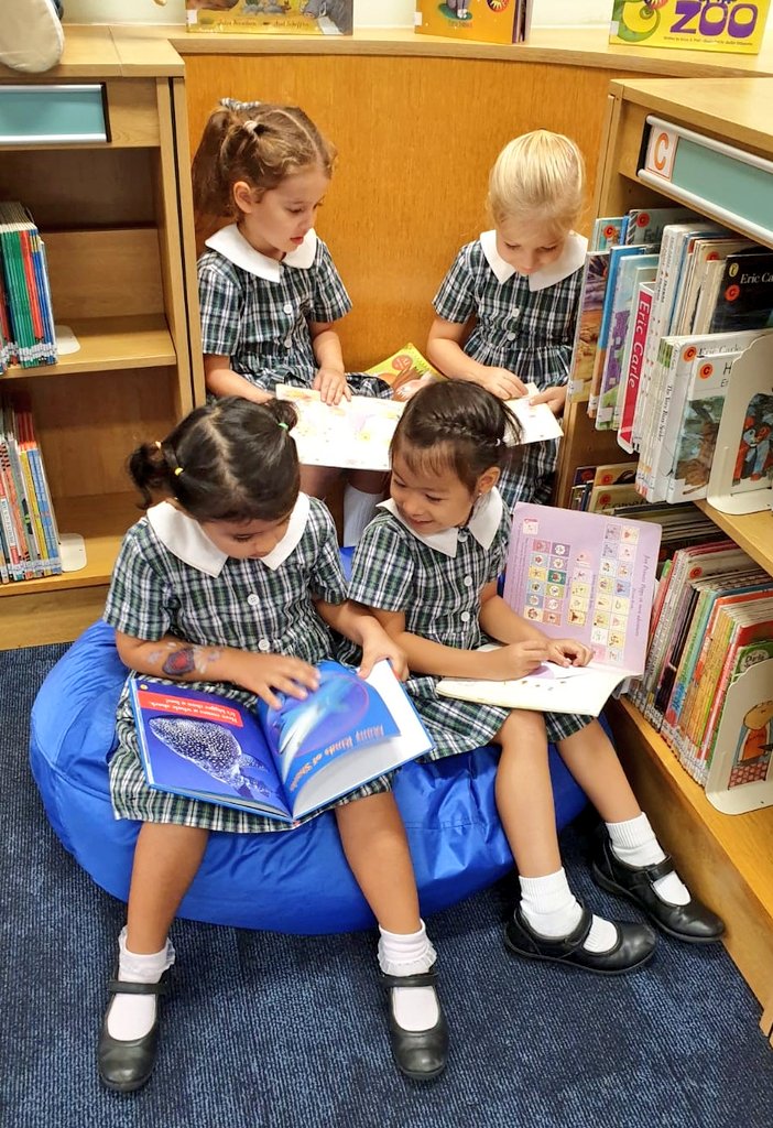 Reception_TTS's tweet photo. We love to read books in the library! @infants_TTS @library_TTS https://t.co/ZFVmcJJeuq