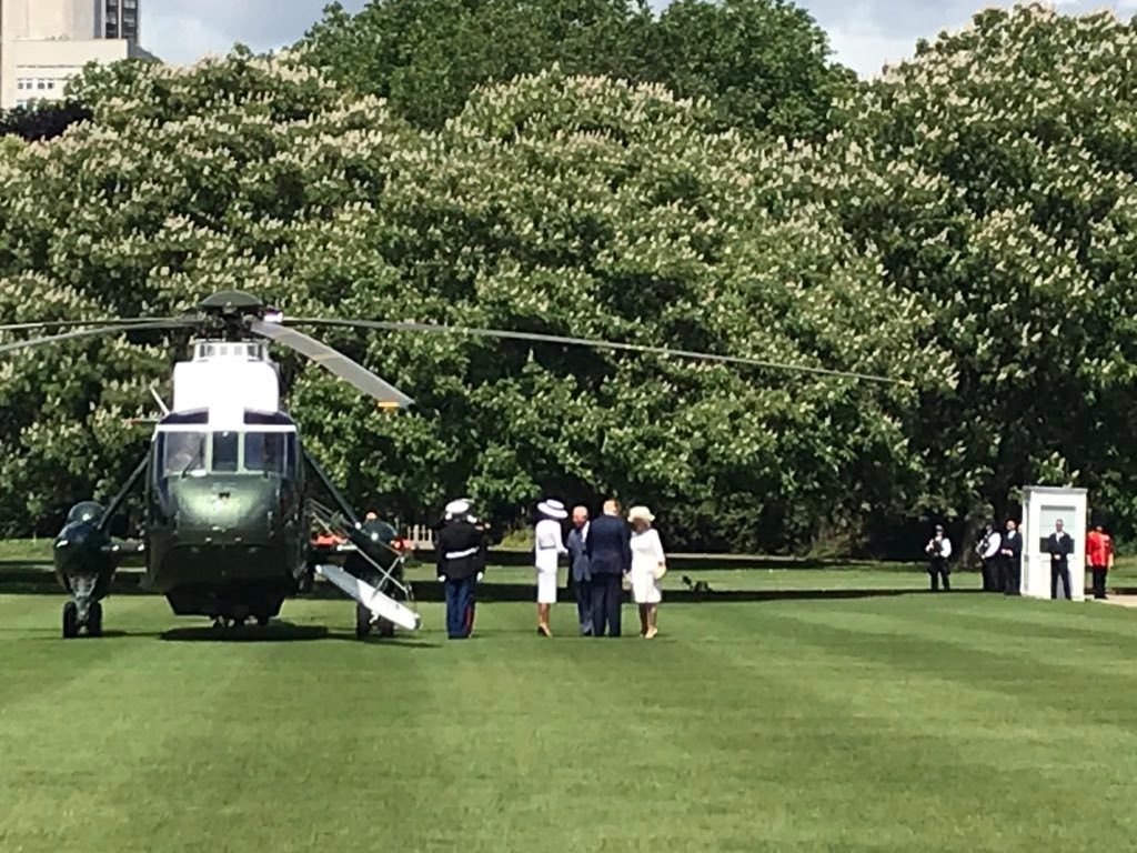  The President and First Lady • Buckingham Palace greeted by Prince Charles and Camilla.