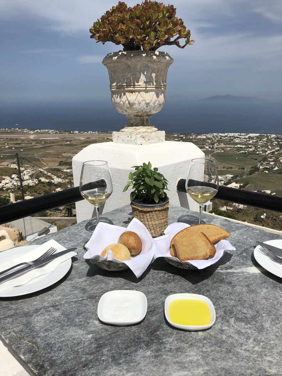 SWerran's tweet image. Fabulous lunch with a view in Pyrgos Village #Santorini #santorinisalad #santoriniwine