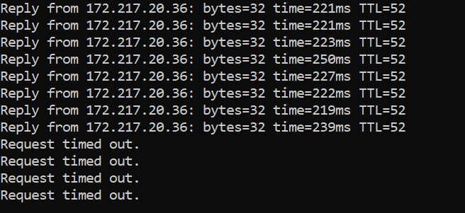 catzer's tweet photo. @Safaricom_Care I am using safaricom data from Kinoo, every 5 minutes I am getting disconnected (timeout). See snapshop for continuous ping to https://t.co/39yxj7X3g7 https://t.co/sgiI0nrwAV