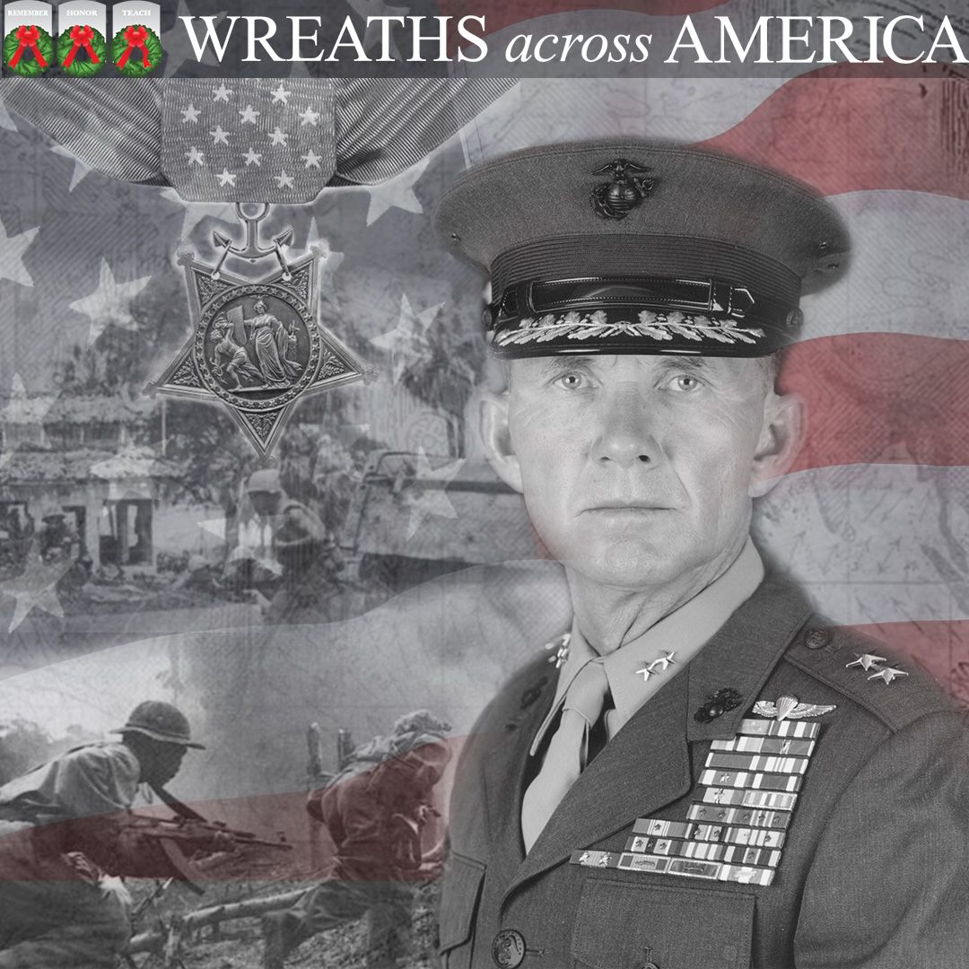 WreathsAcross's tweet photo. It’s #MedalofHonorMonday! Major General James Everett Livingston is a retired United States Marine Corps major general. He received the Medal of Honor for heroic actions during the Vietnam War. Livingston served in the Marine Corps over 33 years before retiring in September 1995. https://t.co/qYb9i6wmby
