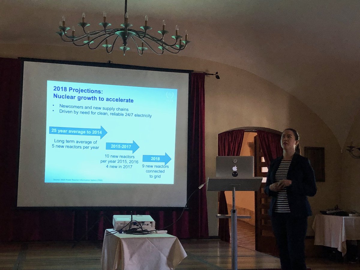 AgharaSukesh's tweet photo. ⁦@IAEANE⁩ Marianne states 2018 was a good year for nuclear power 9 new reactors connected to the grid, brining the global reactors total to 451 https://t.co/GuMNcu2dl6