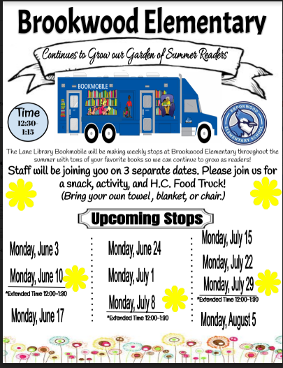 Brookwood_HCSD's tweet image. It is a beautiful day for some reading and "Growing Our Garden of Readers"!
Join us today for our first Bookmobile visit from 12:30-1:15!
#Nosummerslide
#BeBrookwood