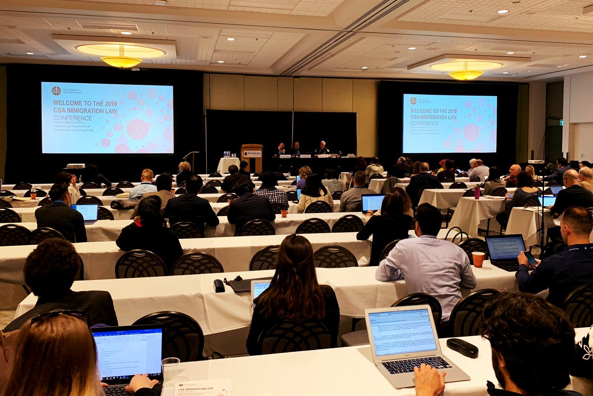 CorpImmigration's tweet photo. Good turnout at our U.S. Immigration Panel during the CBA National Immigration Law Conference in Winnipeg. #US #Immigration ##Winnipeg ##cbaimm19 https://t.co/4i5QjcIGWe