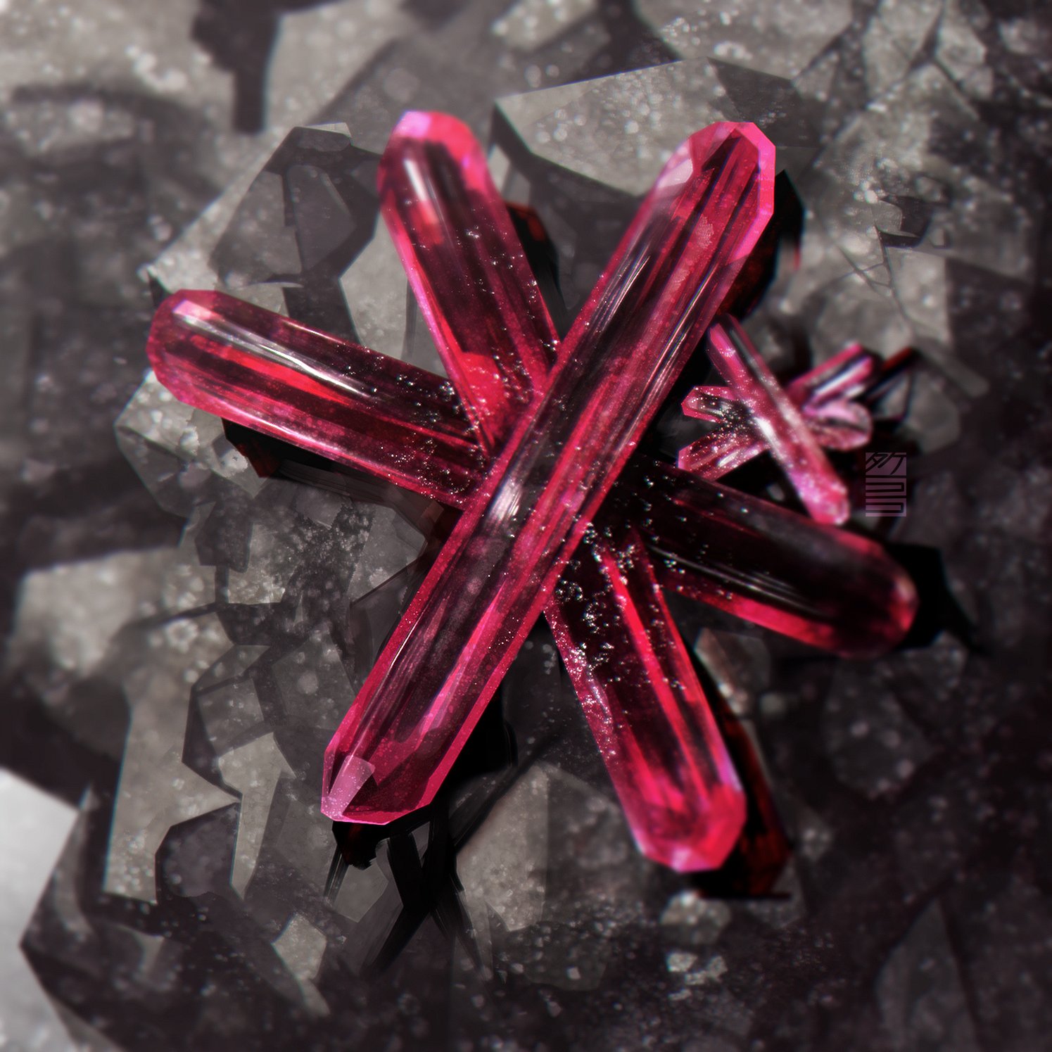 タケノコノコ على تويتر 淡紅銀鉱 プルースタイト 的な絵