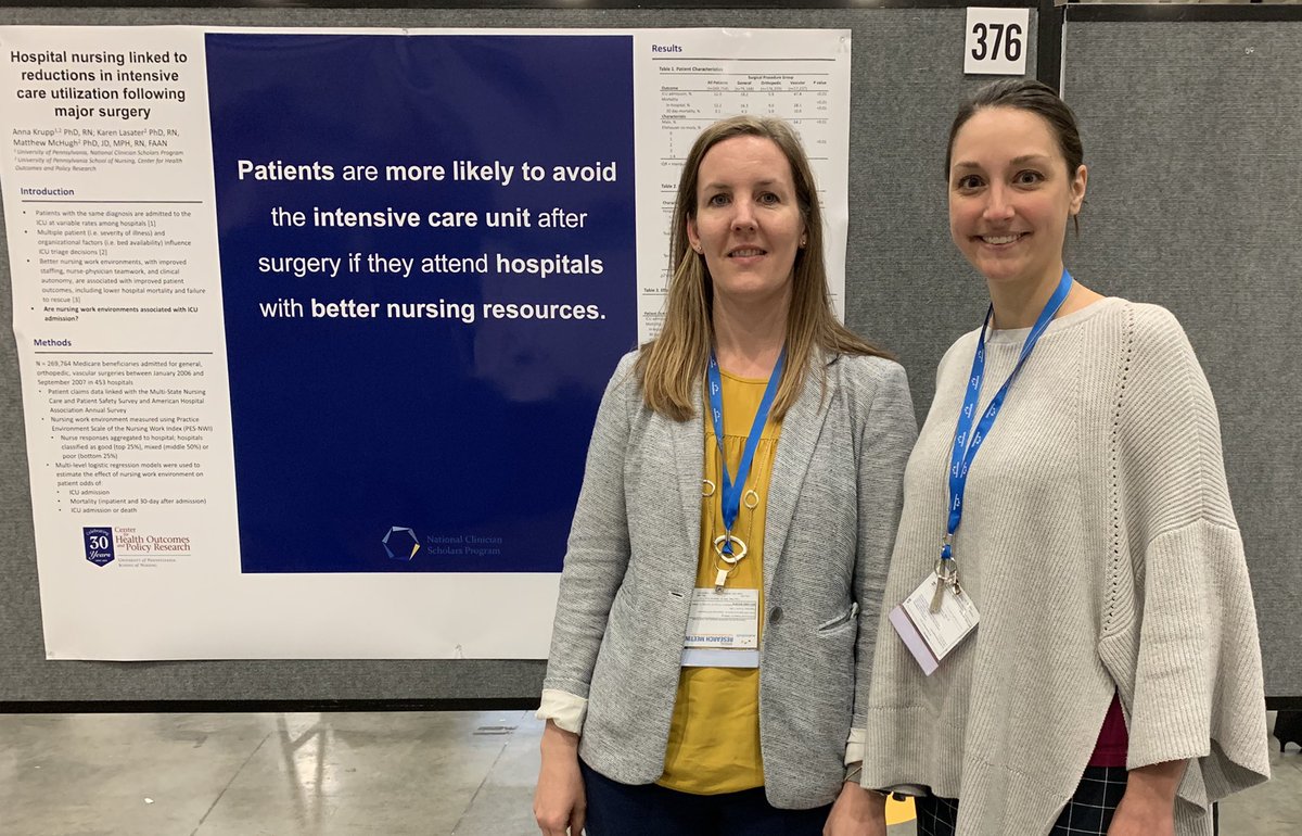 Presenting work on nurse work environment and ICU admission #ARM2019. So fortunate to have amazing mentors <a href="/k_lasater/">Karen Lasater PhD RN FAAN (she/her)</a> <a href="/matthewdmchugh/">Matthew McHugh</a> <a href="/LindaAiken_Penn/">Linda H. Aiken</a> <a href="/Penn_CHOPR/">Center for Health Outcomes and Policy Research</a>