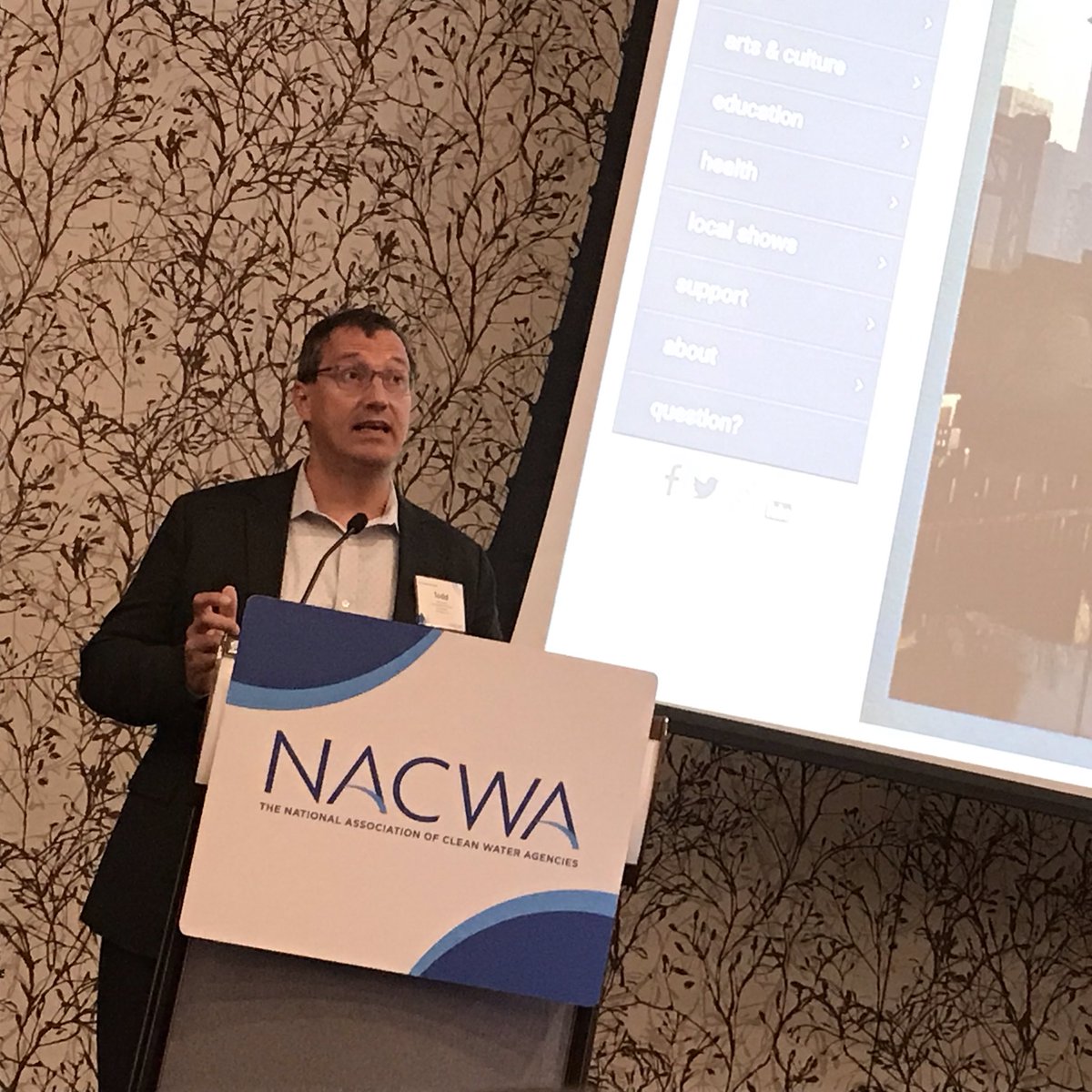 neorsd's tweet photo. โCarl Stokes aligned the stars.โ @WCPNโs Todd Mesek providing a mix of environmental and media history by illustrating the impact former @CityofCleveland mayor had in transforming the 1969 river fire from a moment into a movement. #RiverReborn #Cuyahoga50 #StratComm19 https://t.co/hgkXjZFGnM