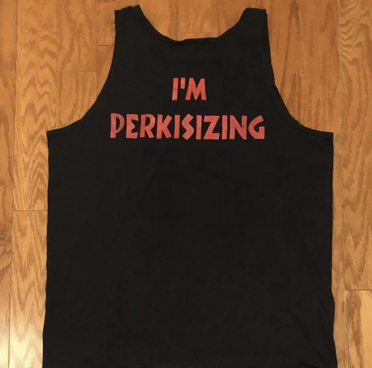 Erns_World's tweet photo. @SneakerDave Camp Nowhere was lit too lmao it's crazy you put this in my timeline. I bought the original Perkisizing tank-top and t-shirt for the movie promo over the weekend. My older brother was hype when I sent him these images lol. https://t.co/7PfsWaJOrd
