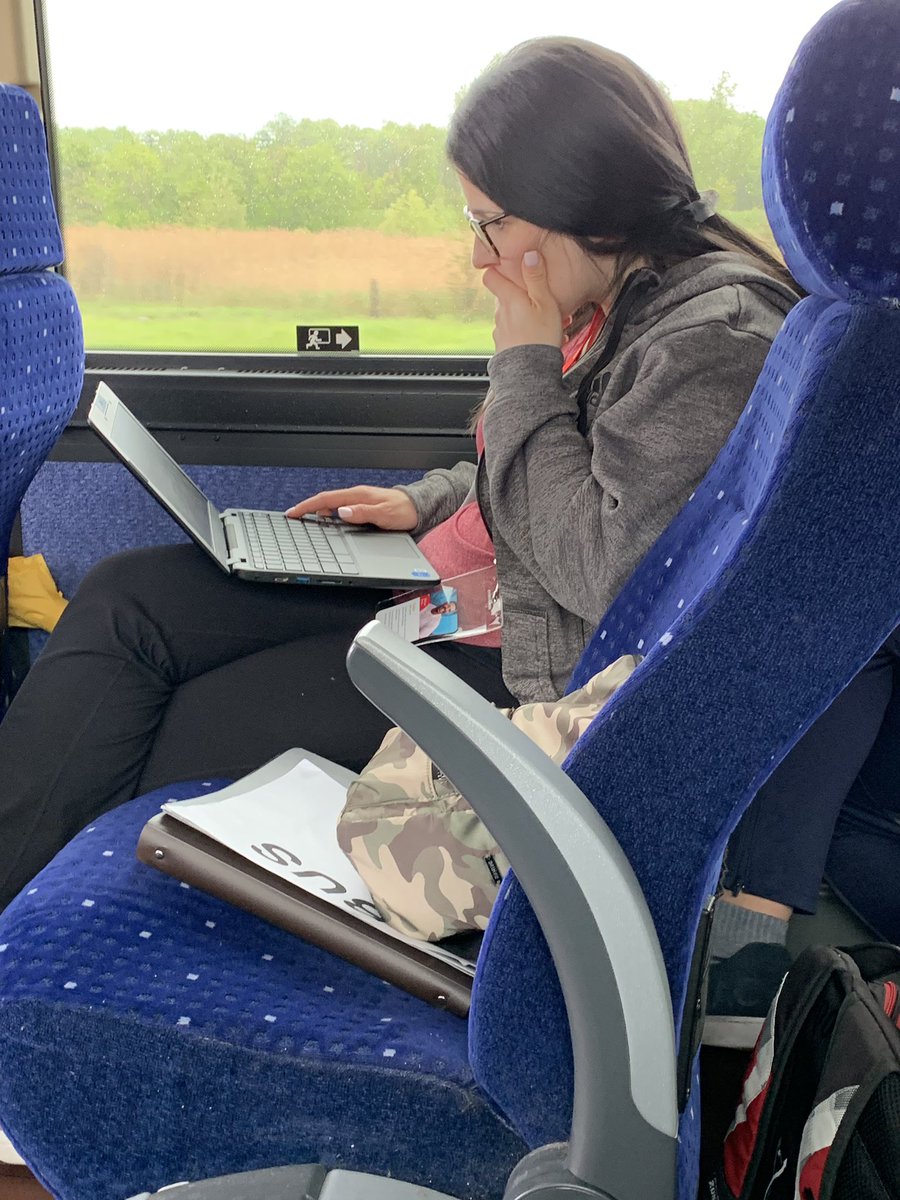IsabelSauve's tweet photo. @StBernardDPCDSB @bernard_2019 😊Mrs. Salema making good use of her travel time to Ottawa!✔️ #ReportCardTime https://t.co/DWJBRKVUkA