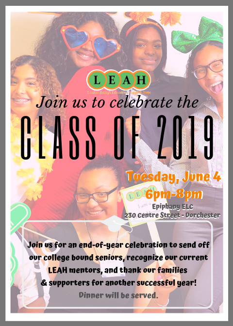TheLEAHProj's tweet photo. Hi All!

Remember to Join us for an end-of-year celebration TOMORROW. Help us send off our college bound seniors, recognize our current LEAH members, and thank our families and supporters for another successful year.⠀
⠀
#LeahProject #graduation #college #education https://t.co/GagTbQ8TD1