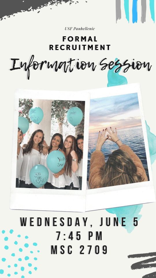 Want to know what Panhellenic life is all about? Come out on Wednesday to our information session to learn more!