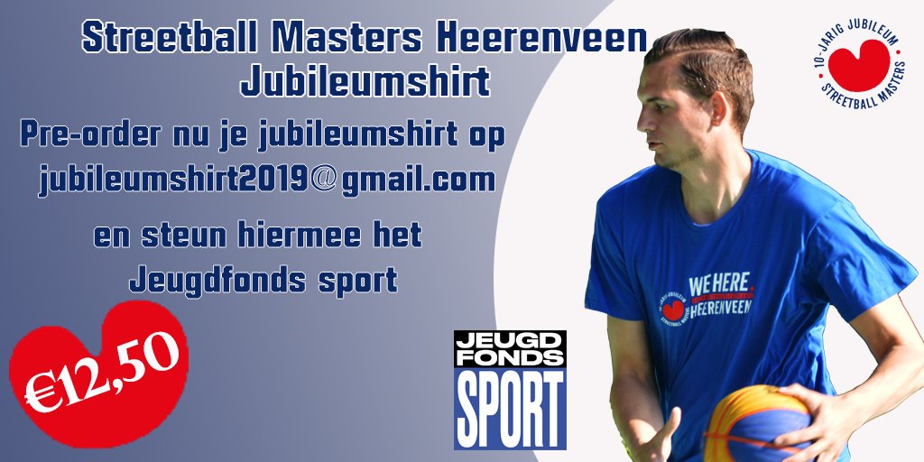 Vanavond ons eerste Jubileumshirt uitgereikt aan Bas Rozendaal international van nationaal team 3x3.

Wil jij ook zo'n jubileumshirt bestel hem dan op jubileumshirt2019@gmail.com. 

Je steunt ook het @JFSFriesland want van ieder verkocht shirt doneren we een bedrag.
