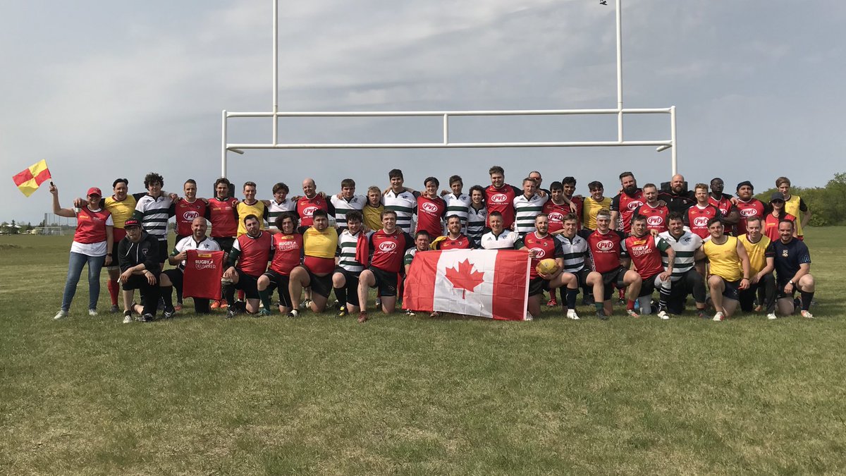 Fishinrod01's tweet photo. What an amazing day yesterday thanks to the @SaskRugby clubs! The Regina Highlanders and Condors put together a team to travel out and play The #dauphinmavericks in the @DHLRugby host game match. 🇨🇦 #WorldCup2019 @RugbyManitoba @RugbyCanada https://t.co/kNP9XXN5o0