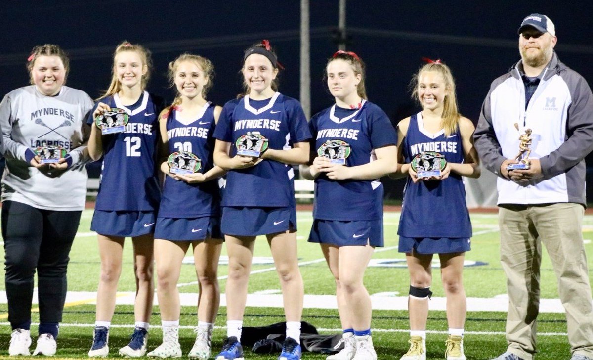 SenecaFallsCSD's tweet photo. Congrats to MA Lacrosse players Isabelle Foster, Caitlyn Korzeniewski, Shae McConnell, Sadie Bonetti and Regann Fleming for being named to the All-Tourney team! Nicole Engster received the Unsung Hero award and Coach Foster was named Coach of the Year! GO MA! #SFCSDPROUD https://t.co/uepBgPP4bv
