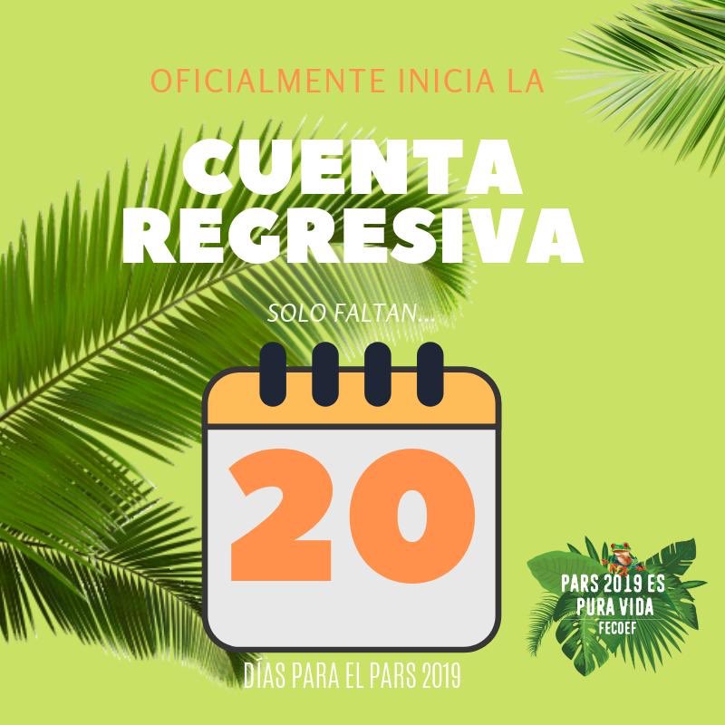 PARSCR2019's tweet photo. Sólo faltan 20 días para que vivas una de las mejores experiencias de tu vida! 
Estás listo para el 13TH PARS? 🎉😏🌴🦋🐢🐒🐸🦁🐯🇨🇷 Only 20 days left until you live one of the best experiences of your life!
Are you ready for the 13TH PARS? 🎉😏🐸🦁🦋🐢🐒🌴🇨🇷 https://t.co/j9txusrU8I
