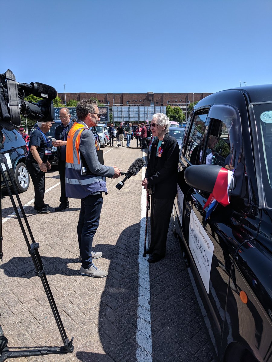 RNRMC's tweet photo. Taxis loaded and ready to board...
Great to catch-up with some familiar faces before we head off to Normandy with WWII Veterans
Thanks to @TaxiCharity for inviting us,
our ongoing partnership with them helps to facilitate trips like this
#DDay75 #ByYourSide #BackToTheBeaches https://t.co/wJ2ow4ZHeG