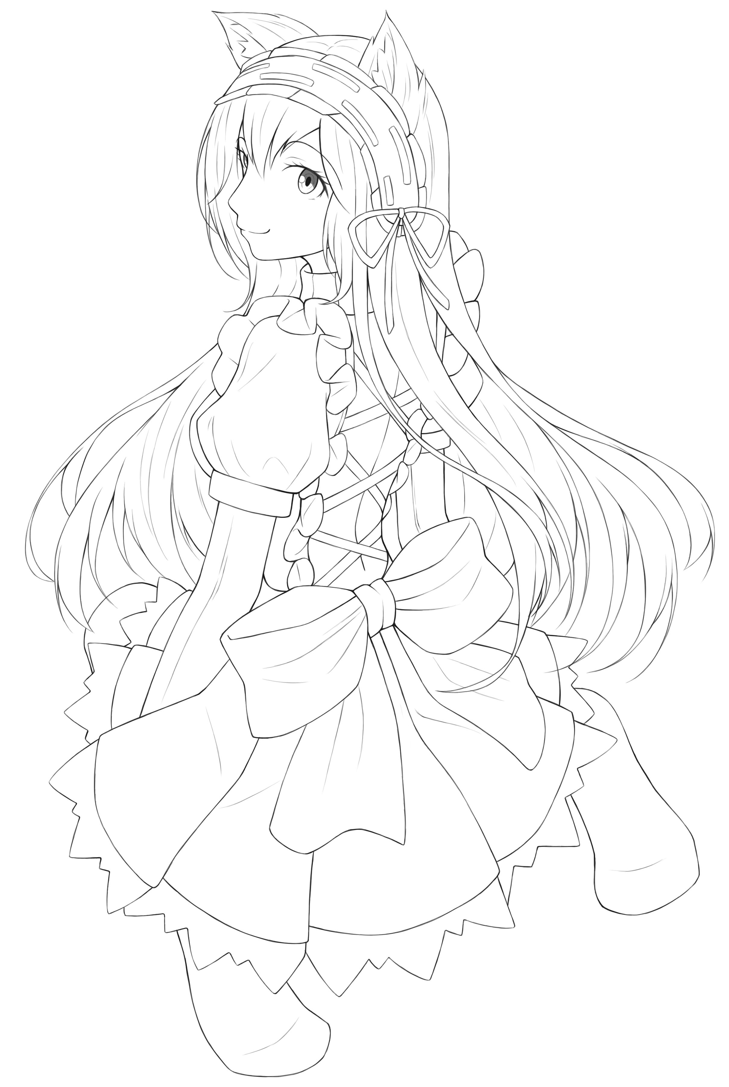 べいさく A Twitter オリジナルイラスト 線画 猫耳メイド T Co 52kpmkdl5h Twitter