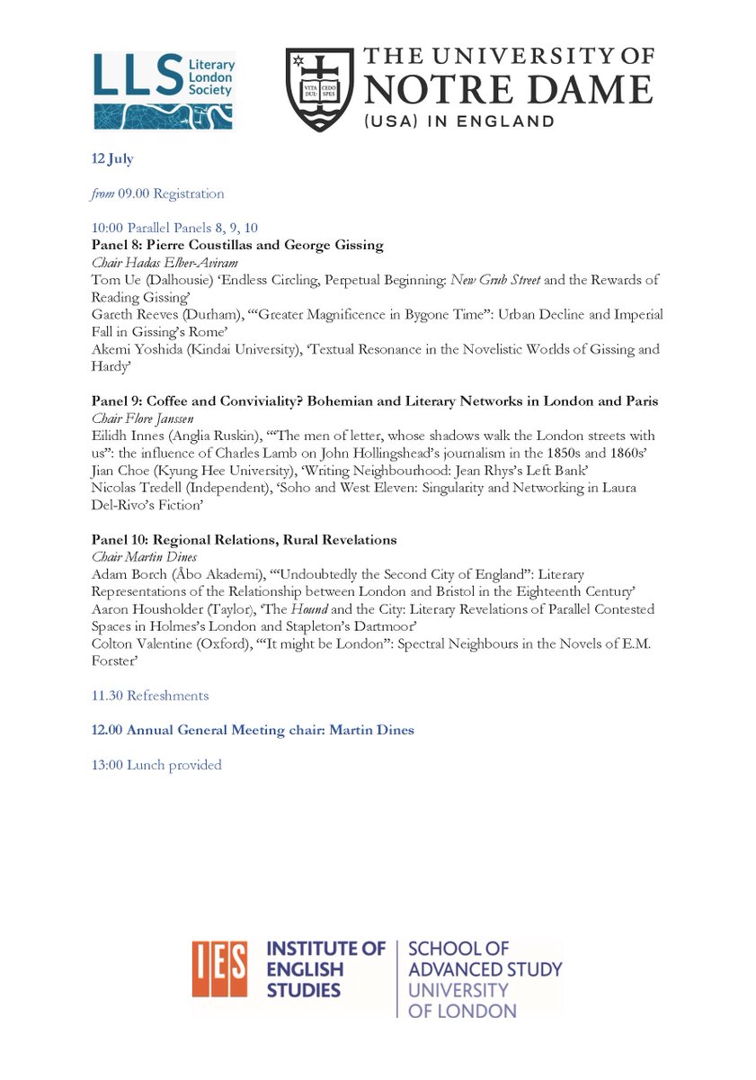IES_London's tweet photo. Updated programme for next month's Literary London Society Annual Conference 2019! This year's conference will explore the neighbourliness or otherwise of our cities, both within and beyond the U.K.
Register ➡️ https://t.co/FEiswrzbvf
#LitLon @LiteraryLondon https://t.co/eutXwTgmCn