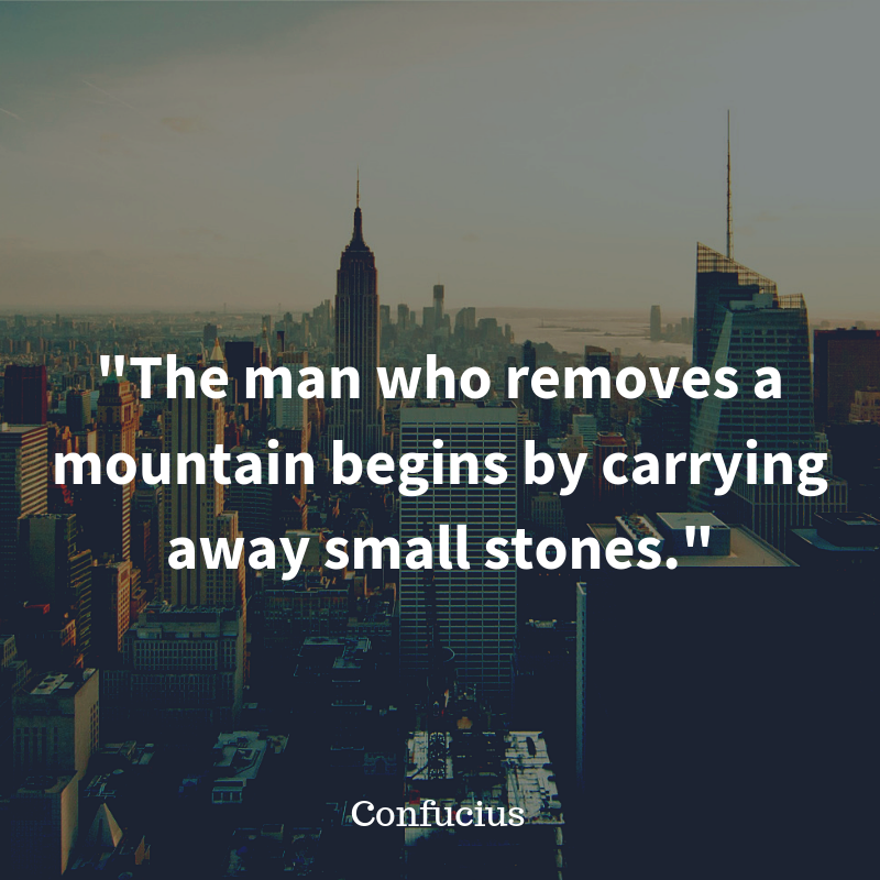 "The man who removes a mountain begins by carrying away small stones" - Confucius
#mondaymotivation #mondaymorning #mondaythoughts