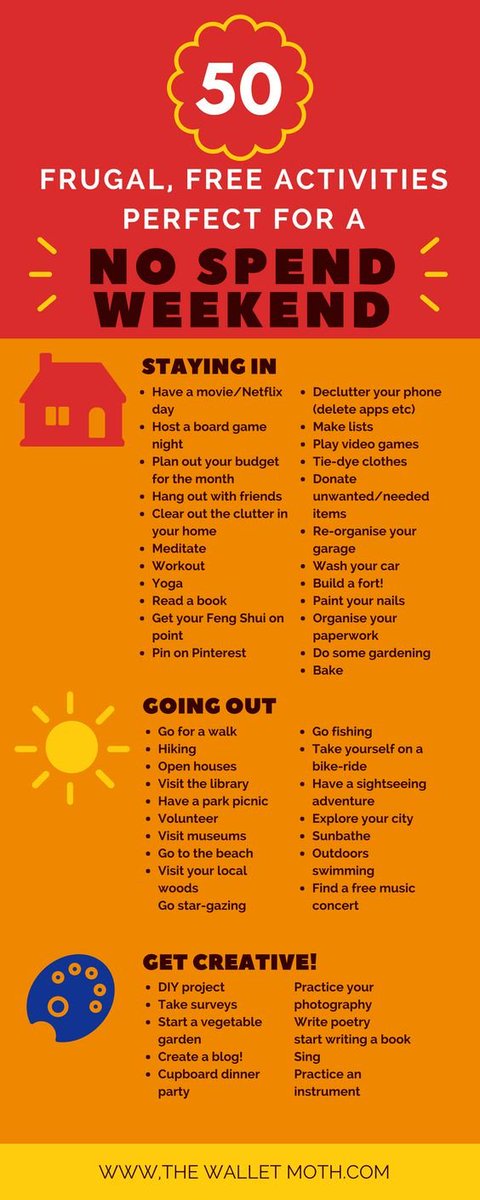 TheFullerWallet's tweet photo. Happy August #LongWeekend! Why not make it a #NoSpendWeekend? These 50 activities are free and lots of fun! https://t.co/wAmxmUdiG8