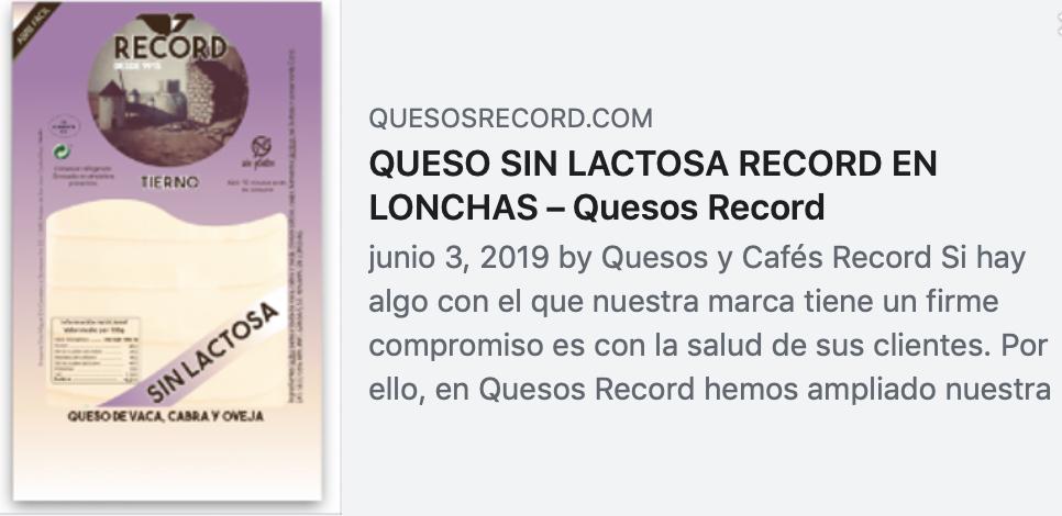 En <a href="/quesosrecord/">Queso y Cafés Record</a> hemos ampliado nuestra gama de #quesos saludables con una nueva referencia de #queso de vaca, cabra y oveja sin #lactosa en lonchas... ¿Os apetece saber más? 👉 bit.ly/2JRMY77