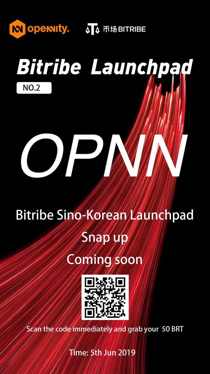opennity's tweet photo. The OPNN Launchpad on @BitribeCom will happen at 8PM (GMT+8) on June 5, 2019. 

#Crypto #Blockchain #IEO #TokenSale #Cryptocurrency #Bitcoin #ETH #OPNN #token #BlockchainJobs #BTC #Launchpad https://t.co/uWvNE9JtiY