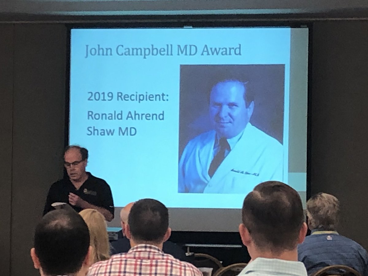 Very appreciative of Dr. Ron Shaw’s legacy in Emergency Medicine in Alabama, a very deserving recipient of this years John Campbell award. #emeraldcoast2019