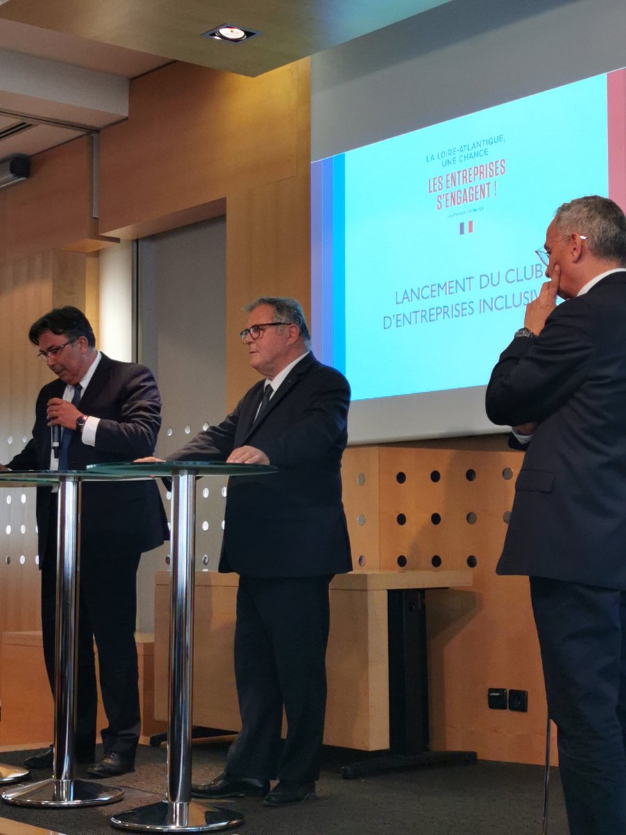 Lancement du Club d'entreprises inclusives en Loire Atlantique ce soir à la <a href="/CCINantes/">CCI Nantes St Nazaire</a> en présence du Secrétaire général de la <a href="/Prefecture44/">x3e7t2 o1m5e3</a> et du Haut commissaire aux Compétences <a href="/jeanmarie_marx/">Jean-Marie Marx</a>