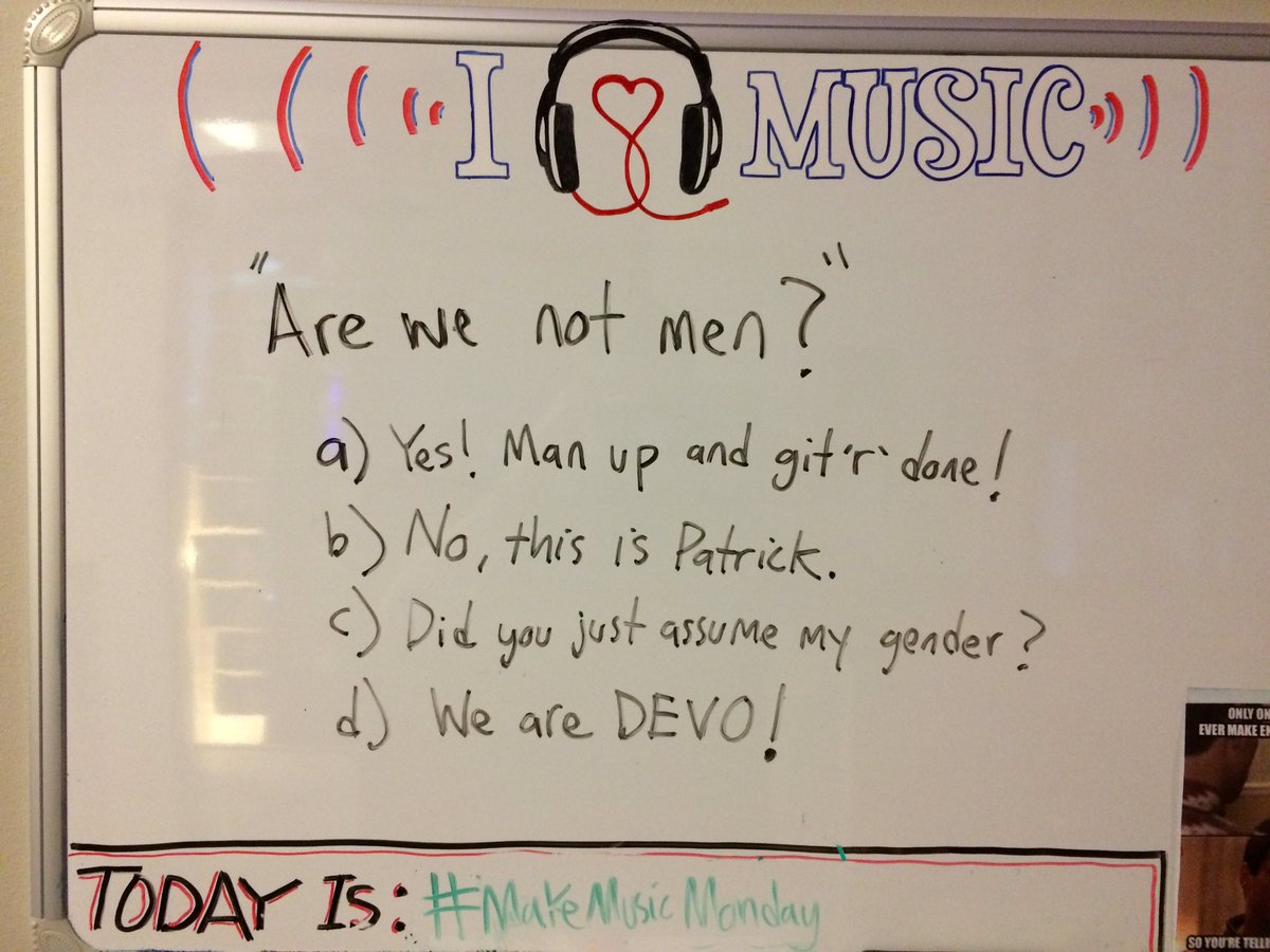 CreateMusicPro's tweet photo. I’m quite proud of my music question of the week for this week. #DEVO https://t.co/FAa4Cg90aY