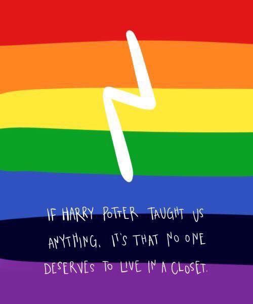 TheFHF's tweet photo. Words of wisdom, y’all. Happy Pride Month! ❤️🧡💛💚💙💜🖤 #weherewequeer #frankharrfoundation #loveislove #pridemonth #harrypotter #stonewall #50 https://t.co/m8XGIozT0Z
